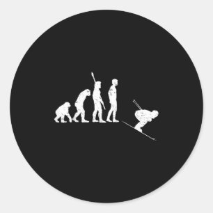 Ski Evolution Skiing - Skier  Classic Round Sticker