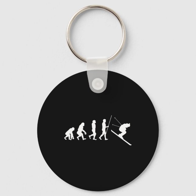 Ski Evolution Skiing Skier Gift  Key Ring (Front)