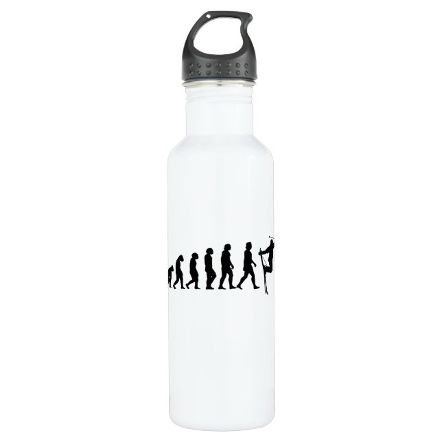 Ski Evolution Skiing Winter Slopes Gift 710 Ml Water Bottle (Front)