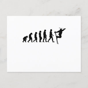 Ski Evolution Skiing Winter Slopes Gift Postcard