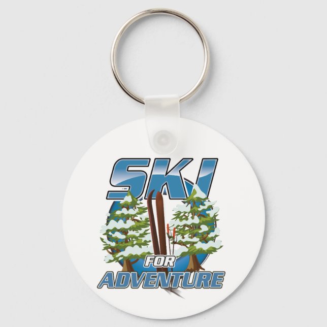 Ski for adventure travel logo key ring (Front)