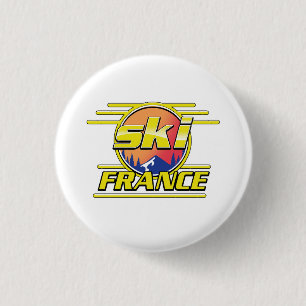 ski France 80s logo. 3 Cm Round Badge