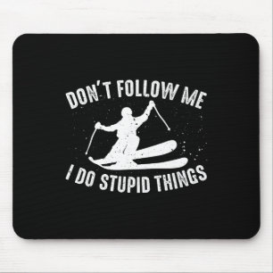 Ski Freestyle Funny Skiing Lover Winter Sports Ski Mouse Pad