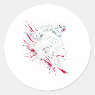 Ski Freestyle Skiing Freeski Winter Extreme Sports Classic Round Sticker