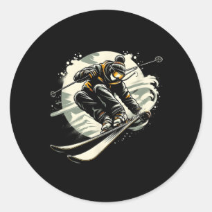 Ski Freestyle Skiing Freeski Winter Extreme Sports Classic Round Sticker
