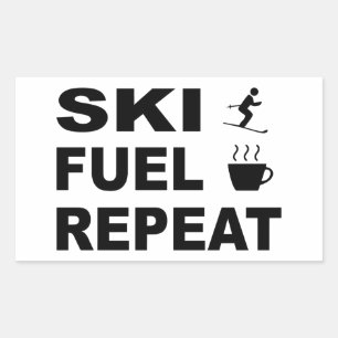 Ski Fuel Repeat Rectangular Sticker