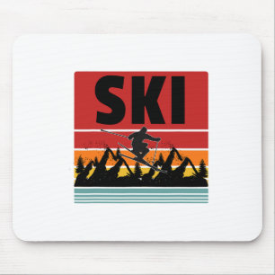 Ski Funny Skier Cool Snowboarder Mountain Skiing M Mouse Pad