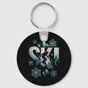 Ski - Funny Skiing Lovers Winter Snow Key Ring