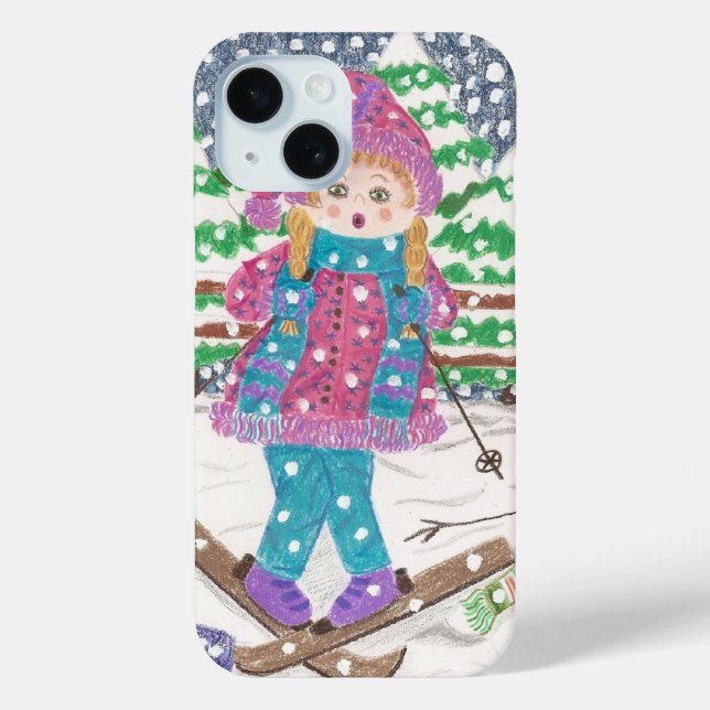 Ski girl cute iPhone case (Back)