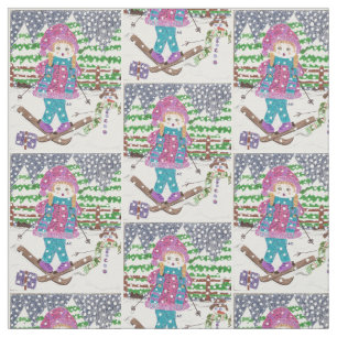 Ski girl fabric
