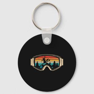 Ski Gl Mountain Snow Skiing Retro Winter Sports Sk Key Ring