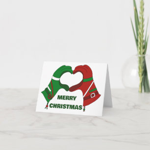 Ski Gloves Hands Heart Shape Personalised Card