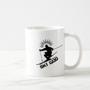 Ski God Skiing Outfit For Ski Lover Skiers Winter Coffee Mug