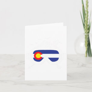 Ski Goggles Colorado Flag Skier Skiing Souvenir Card