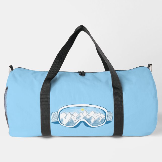 Ski Goggles Illustration Custom Duffle Bag (Back)