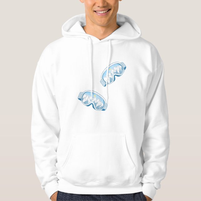 Ski Goggles Illustration  Hoodie (Front)