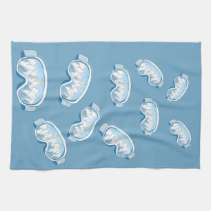 Ski Goggles Mountain Reflections Illustration  Tea Towel