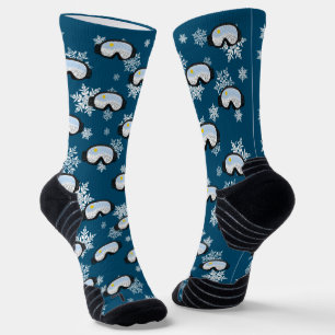 Ski Goggles Mountain Skier Snowboarder Navy Blue Socks