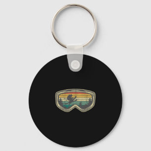 Ski Goggles Mountain Snow Skiing Retro Winter Vaca Key Ring
