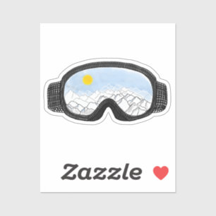 Ski Goggles Mountain View Illustration