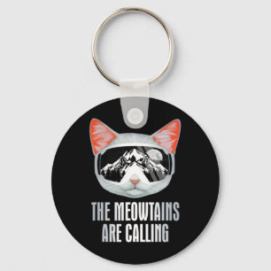 Ski Goggles Skiing Snowboarding The Meowtains Are Key Ring