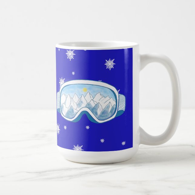 Ski Goggles Snowflake Dance  Coffee Mug (Right)