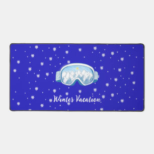 Ski Goggles Snowflake Dance Customised Vacation Desk Mat