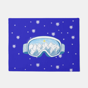 Ski Goggles Snowflake Dance   Doormat