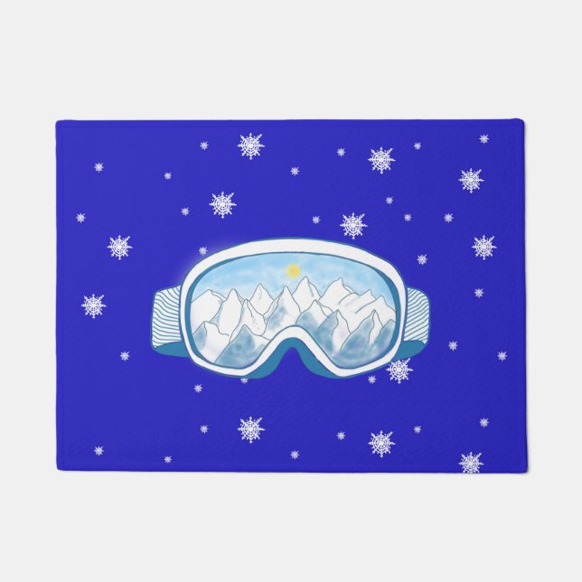 Ski Goggles Snowflake Dance   Doormat (Front)