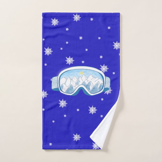 Ski Goggles Snowflake Dance   Hand Towel (Hand Towel)