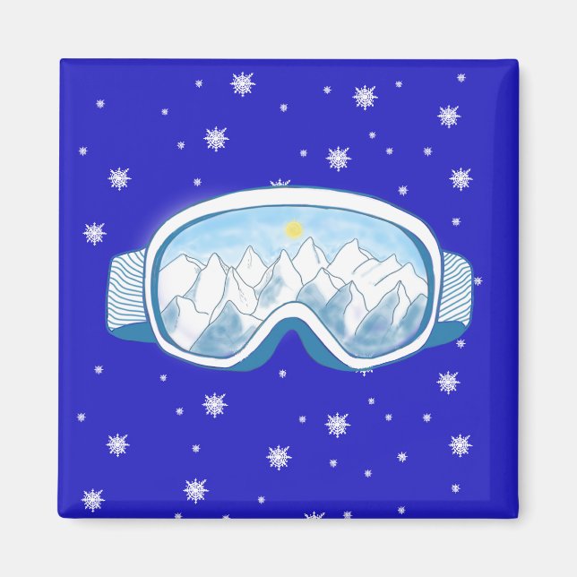 Ski Goggles Snowflake Dance  Magnet (Front)