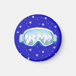 Ski Goggles Snowflake Dance Magnet