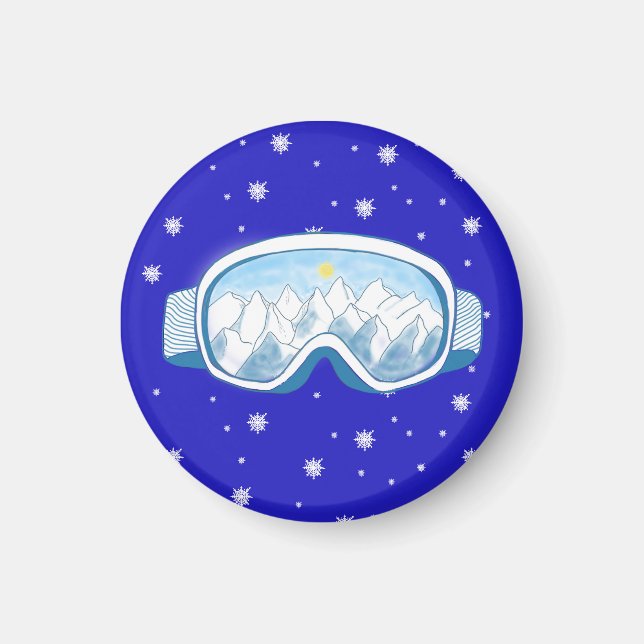 Ski Goggles Snowflake Dance  Magnet (Front)