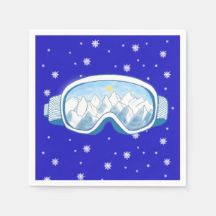 Ski Goggles Snowflake Dance  Napkin