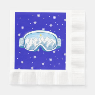 Ski Goggles Snowflake Dance  Napkin