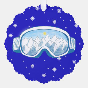 Ski Goggles Snowflake Dance   Tree Decoration Card
