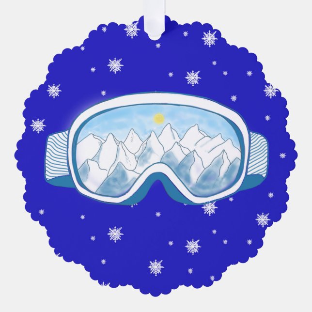 Ski Goggles Snowflake Dance   Tree Decoration Card (Front)