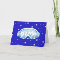 Ski Goggles with mountain reflection