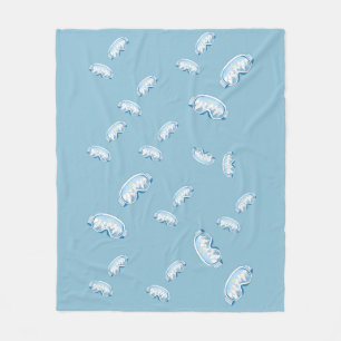 Ski Goggles with mountain reflection Fleece Blanket