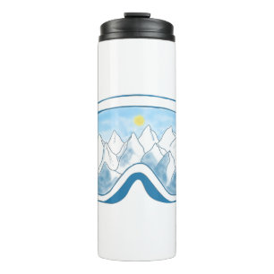 Ski Goggles With Reflection of Mountains Thermal Tumbler