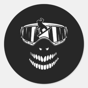 Ski Goggles With Snowboarder Motive For A Snowboar Classic Round Sticker