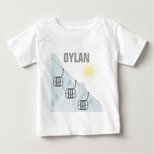Ski Gondola Personnalised Baby T-Shirt
