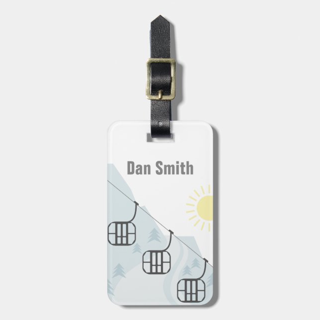 Ski Gondolas Luggage Tag (Front Vertical)