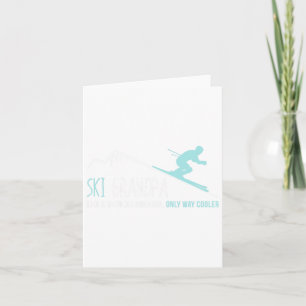 Ski Grandpa Funny Cute Winter Skiing Gift Card