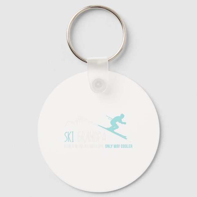 Ski Grandpa Funny Cute Winter Skiing Gift  Key Ring (Front)