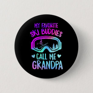 Ski Grandpa Skier Mountain Snow Skiing Grandpa Sno 6 Cm Round Badge
