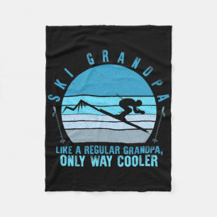 Ski Grandpa Skier Mountain Snow Skiing Grandpa Sno Fleece Blanket