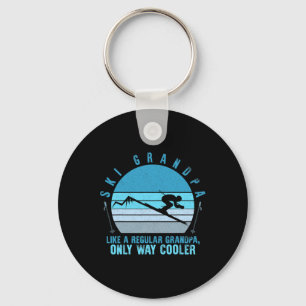 Ski Grandpa Skier Mountain Snow Skiing Grandpa Sno Key Ring