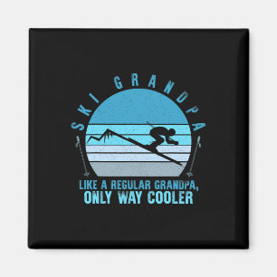 Ski Grandpa Skier Mountain Snow Skiing Grandpa Sno Magnet