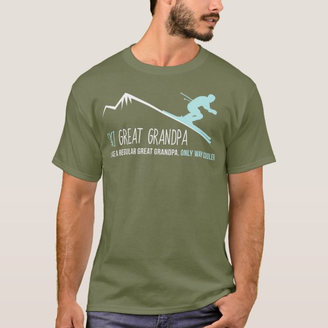 Ski Great Grandpa  Funny Cute Winter Skiing Gift T-Shirt (Front)